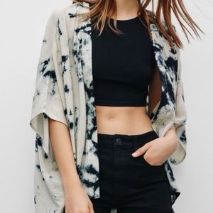 Aritzia Talula Blue Tie Dye Kimono